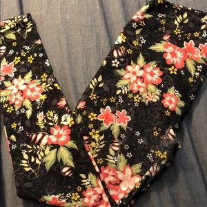 Floral lularoe leggings os